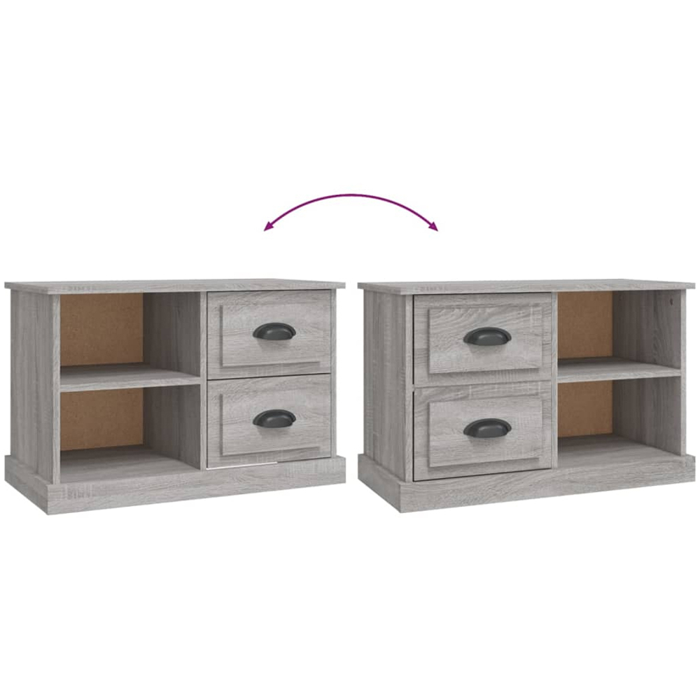 vidaXL 2 Drawer 2 Shelf Grey Sonoma TV Cabinet Image 8