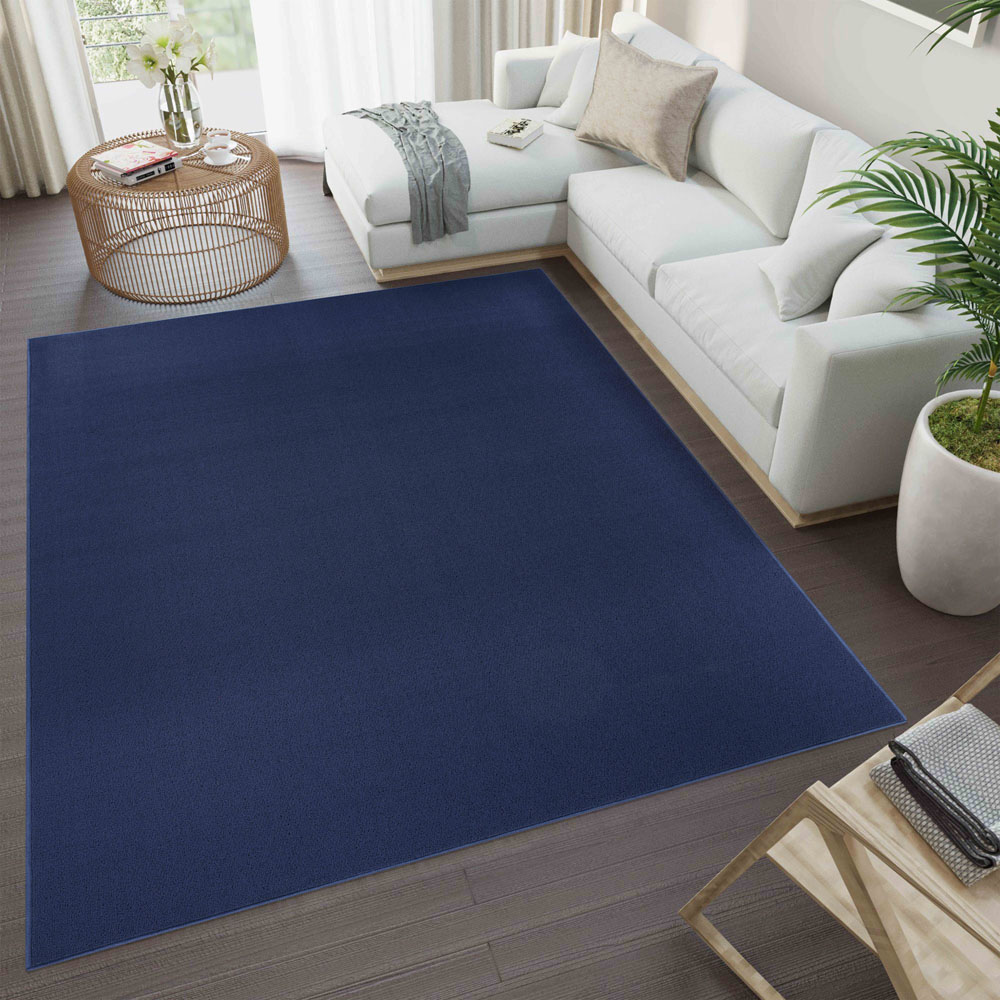 Desire Rugs Simple Navy Low Pile Felt Backing Tufted Rug 170 x 120cm Image 5