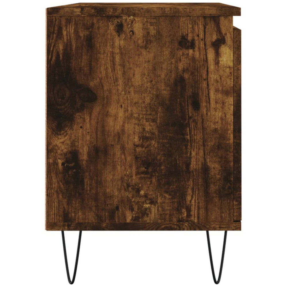 vidaXL 2 Door 2 Shelf Smoked Oak Wide TV Cabinet Image 7