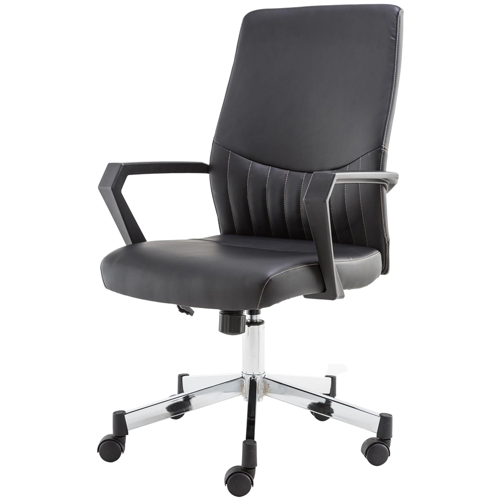 Alphason Brooklyn Black Designer Faux Leather Low Back Chair Image 2