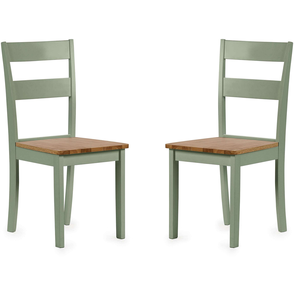 Julian Bowen Linwood Set of 2 Sage Green and Natural Dining Chair Image 2