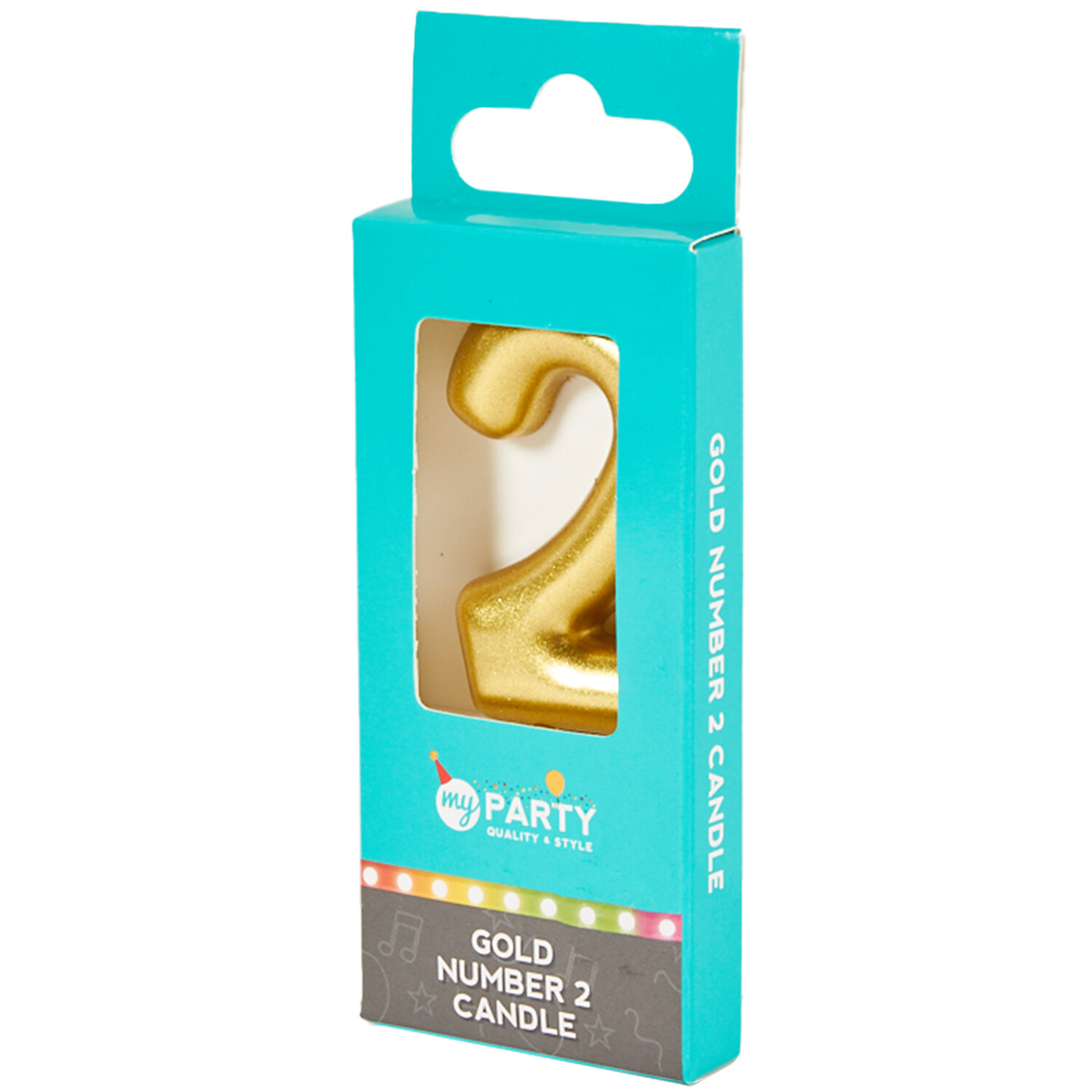My Party Gold Number Candle - Gold / 2 Image 2