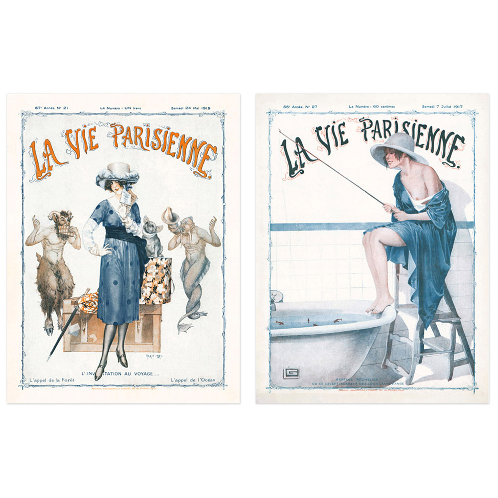 Artery8 Vintage French Magazine Cover Butterfly Wall Art Print 30 x 41cm 6 Pack Image 2