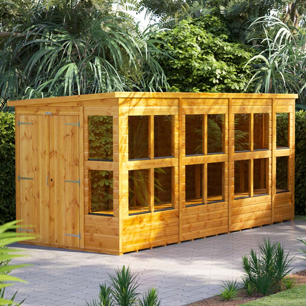 Power Sheds 14 x 6ft Double Door Pent Potting Shed Image 2