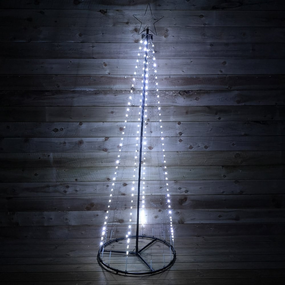 Premier Black Pin Wire Warm and Cool LED Pyramid Maypole Outdoor Christmas Tree 13ft Image 7