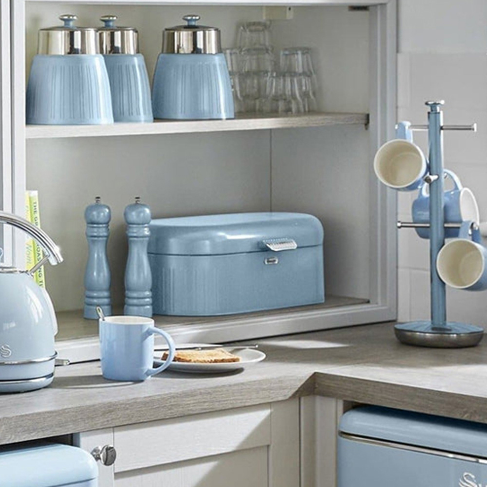 Swan Retro Blue Bread Bin Wilko