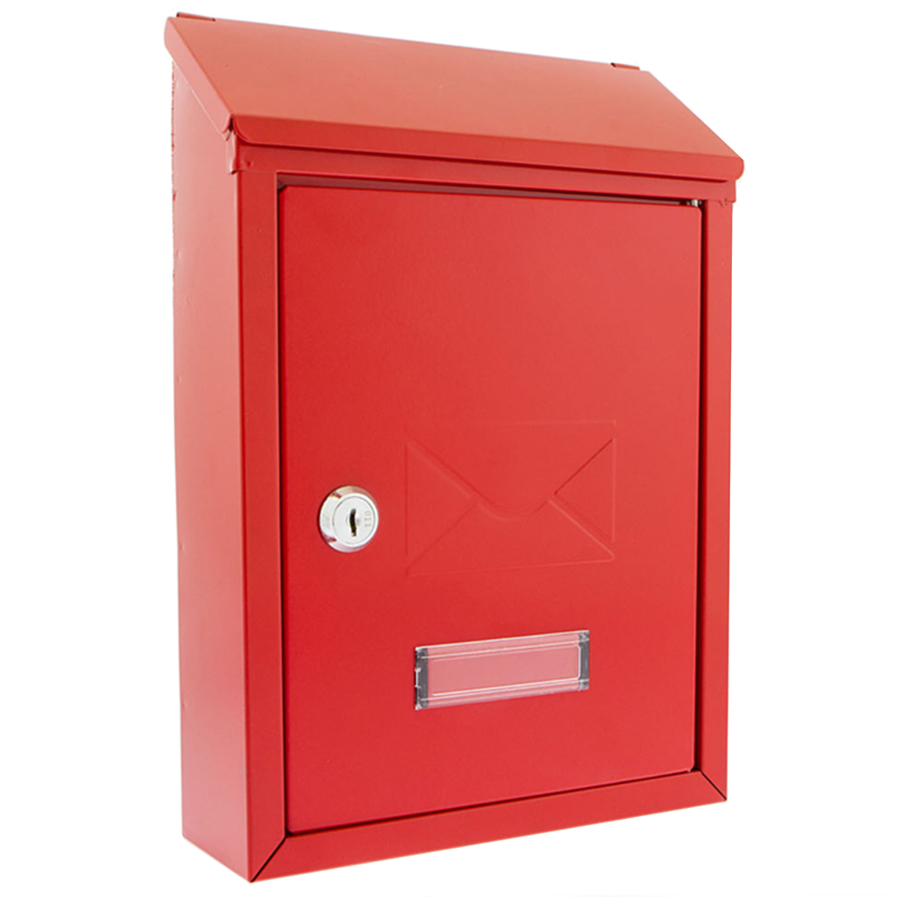Burg-Wachter Avon Red Wall Mounted Galvanised Steel Post Box Image 1