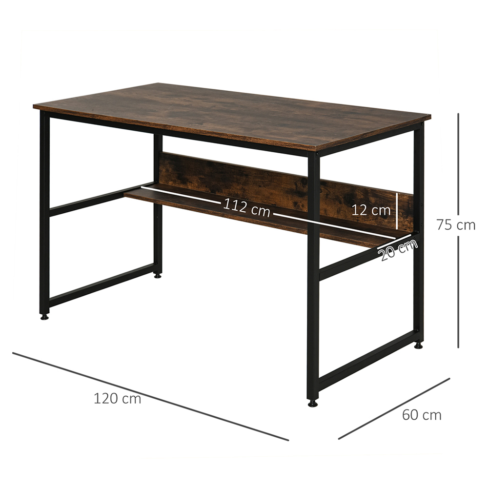 Portland Adjustable Study Metal Desk Brown and Black Image 7