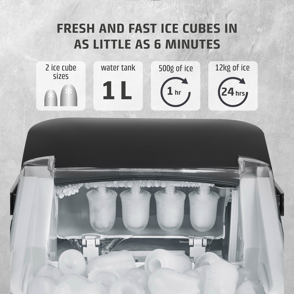 CASO Design IceChef 03401 Black Compact Ice Cube Maker 1L 120W Image 3
