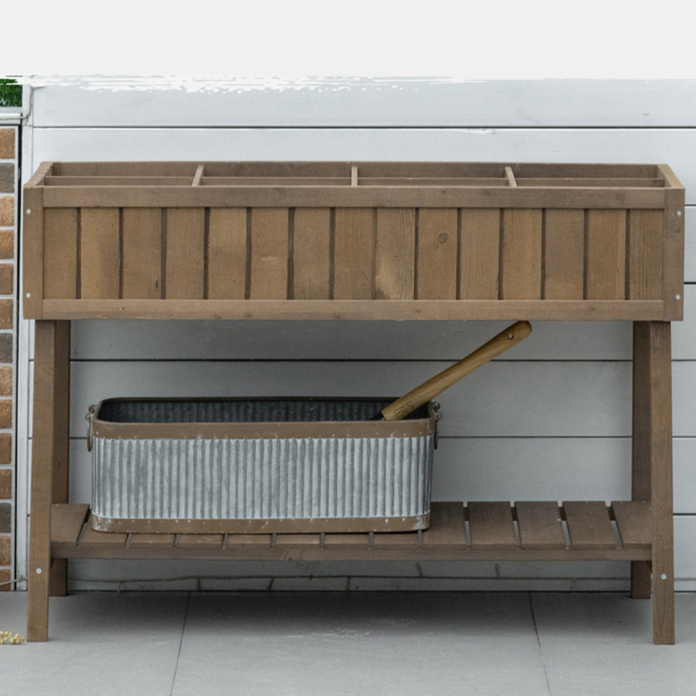 Outsunny Wooden Herb Raised Planter Bed Image 6