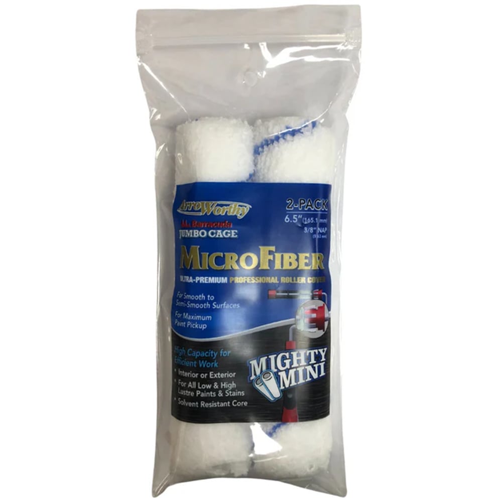ArroWorthy 2 Pack 6.5 x 3/8 inch Nap Microfibre Roller Sleeve Image