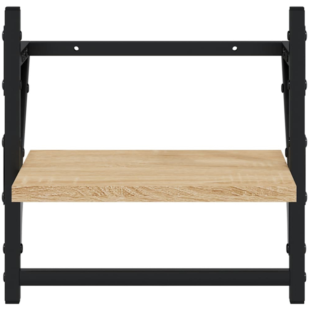 vidaXL 30cm Set of 2 Sonoma Oak Floating Wall Shelf with Bar Image 4
