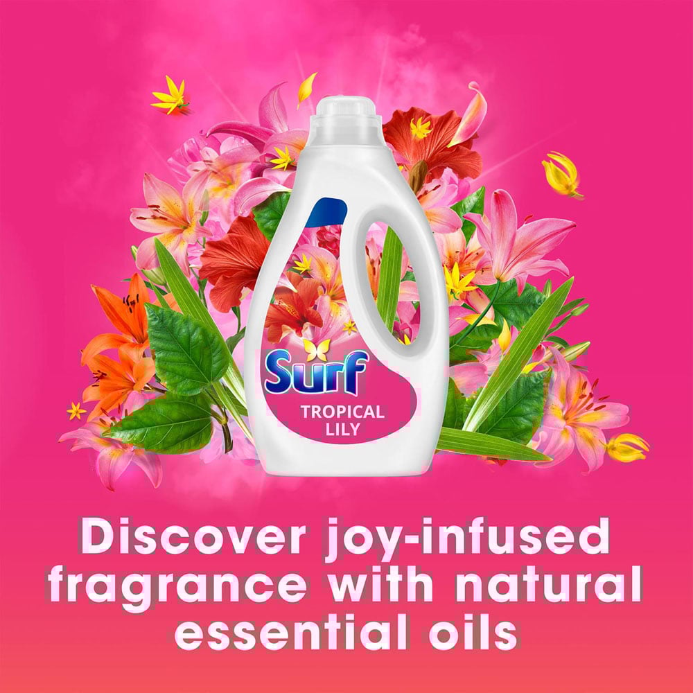 Surf Tropical Lily Laundry Washing Liquid Detergent 100 Washes 2.7L 4 Pack Image 3