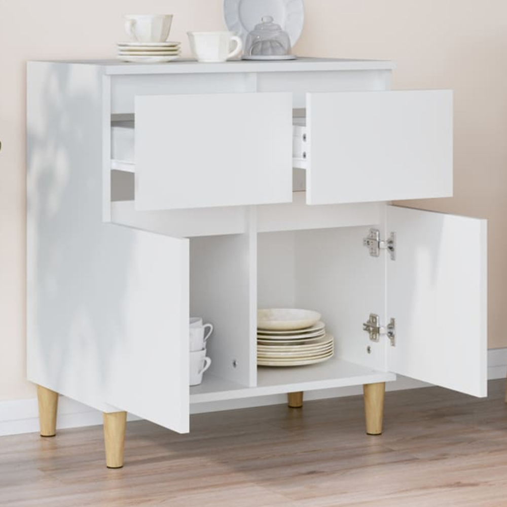 vidaXL 2 Door 2 Drawer White Sideboard Image 1