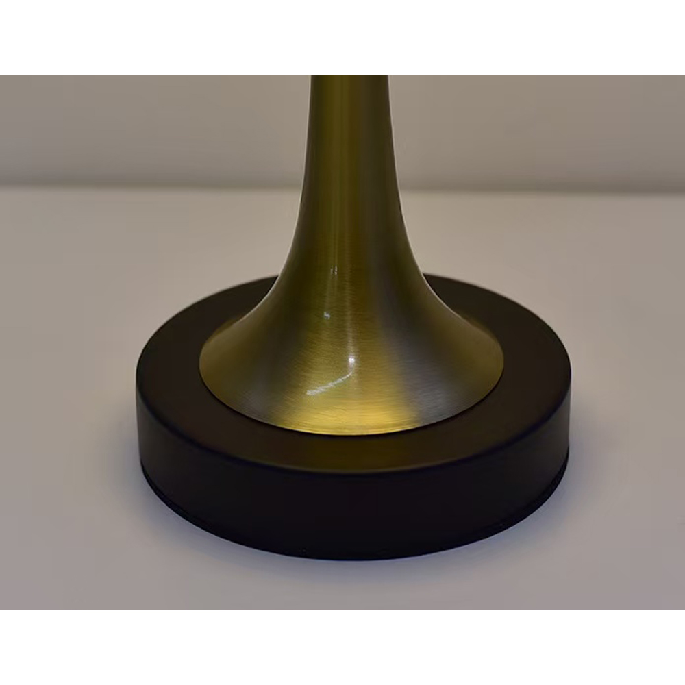 Avilo Linen Effect Shade Mellow Antique Brass Base USB Powered Table Lamp Image 4
