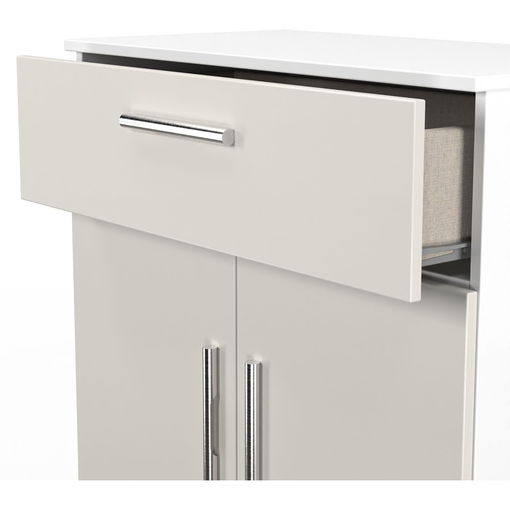 Crowndale Contrast 2 Door Single Drawer Grey Matt and White Sideboard Ready Assembled Image 7