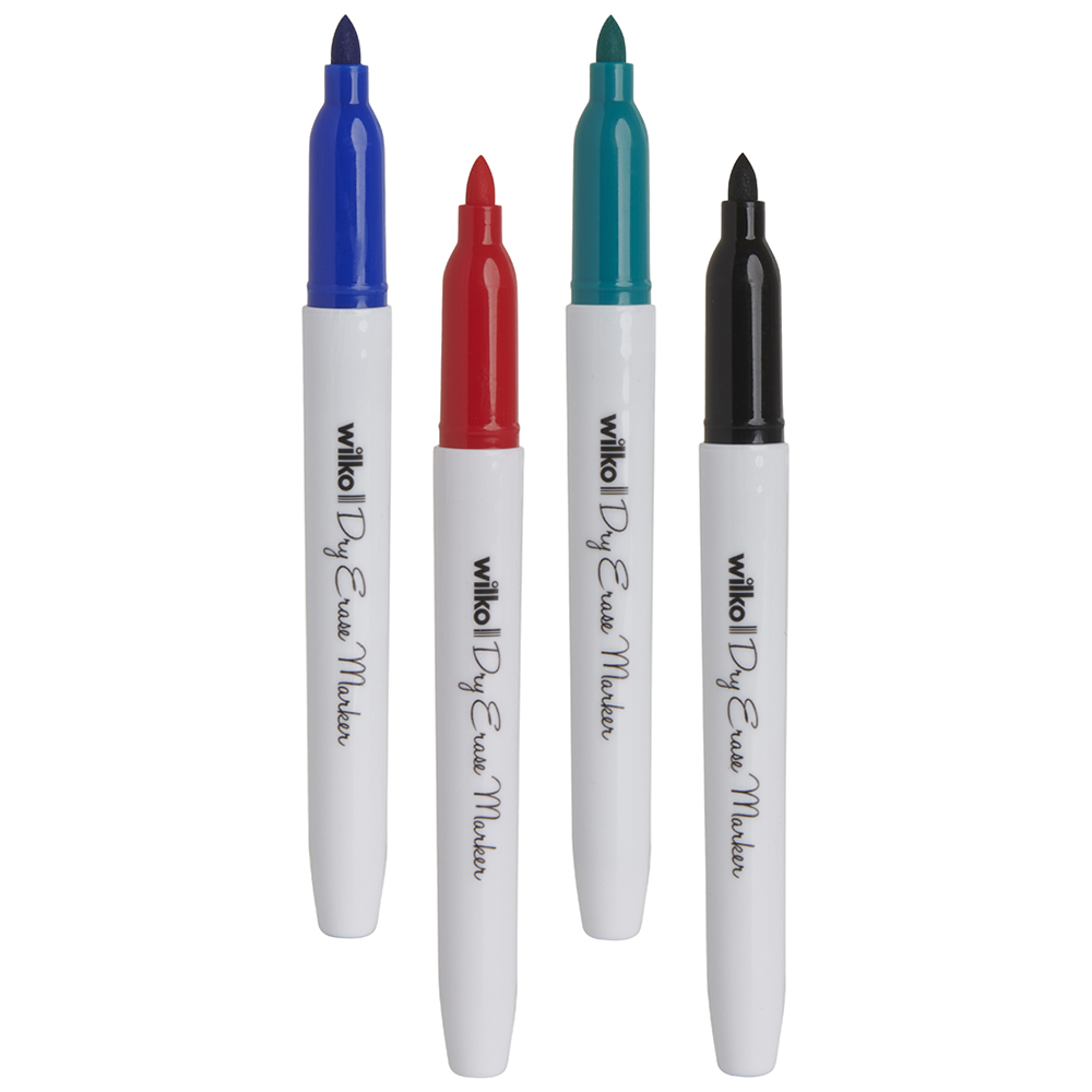 Wilko Dry Wipe Pens Mixed Colours 4 pack Image 2