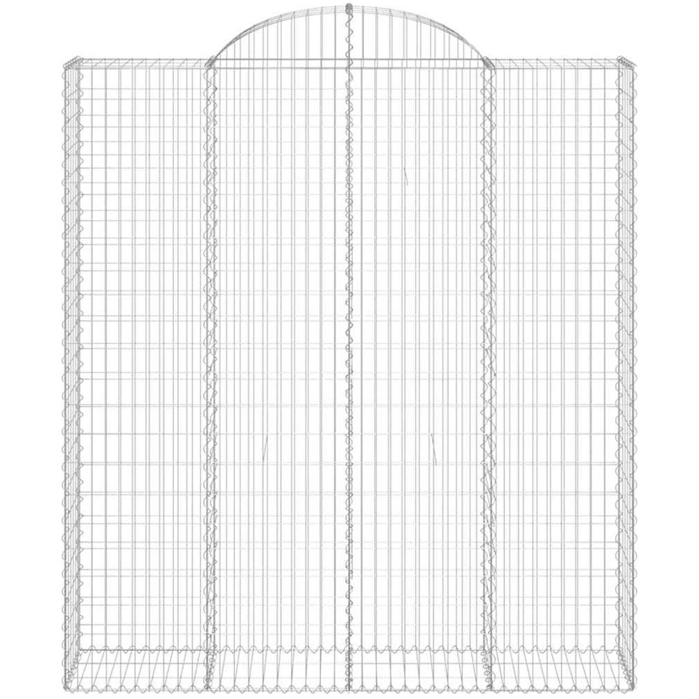 vidaXL Silver Galvanised Iron Arched Gabion Basket 200 x 50 x 220/240cm 9 Pack Image 4