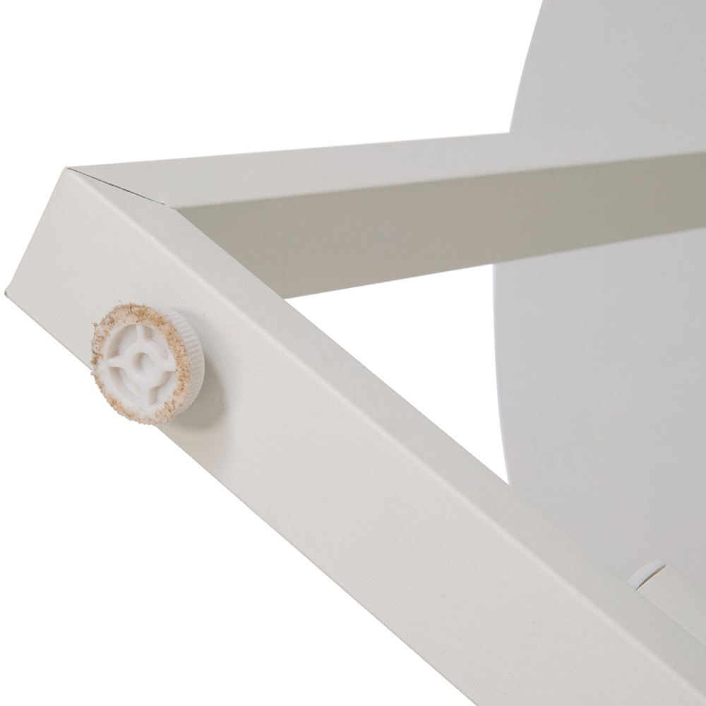 Living and Home 4 Seater White Round Dining Table with Storage Shelf Image 6