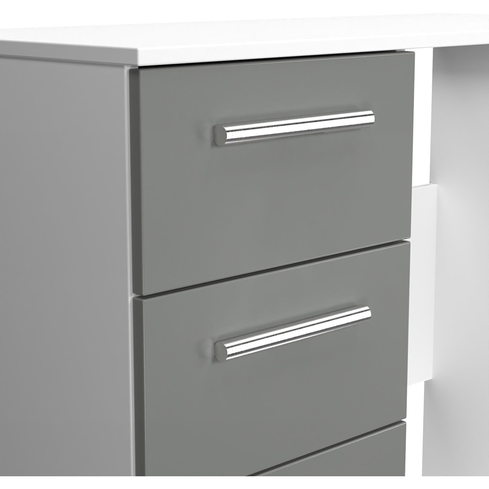 Crowndale Contrast 3 Drawer Dusk Grey and White Vanity Dressing Table Ready Assembled Image 5