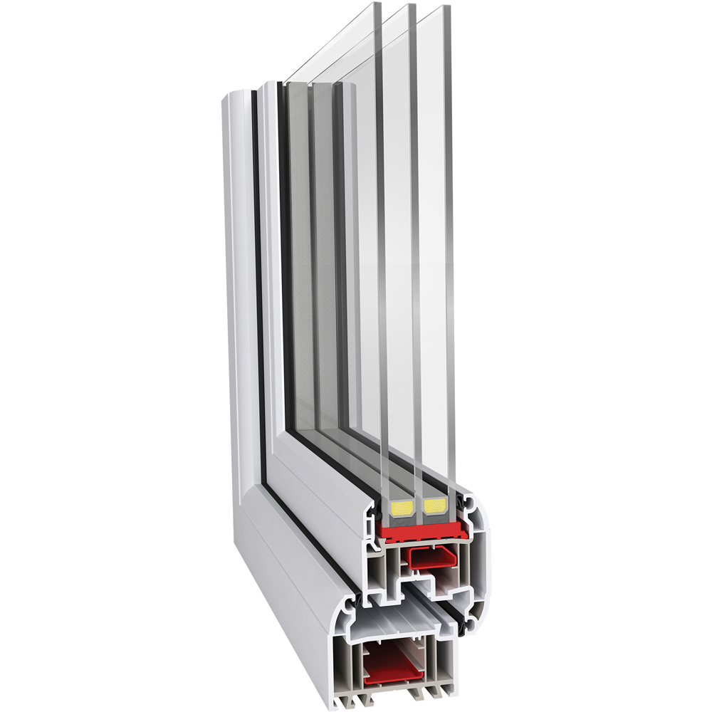 Crystal uPVC Triple Glazed Window Left Hand Side Hung White Clear Glass 610x965mm Image 4