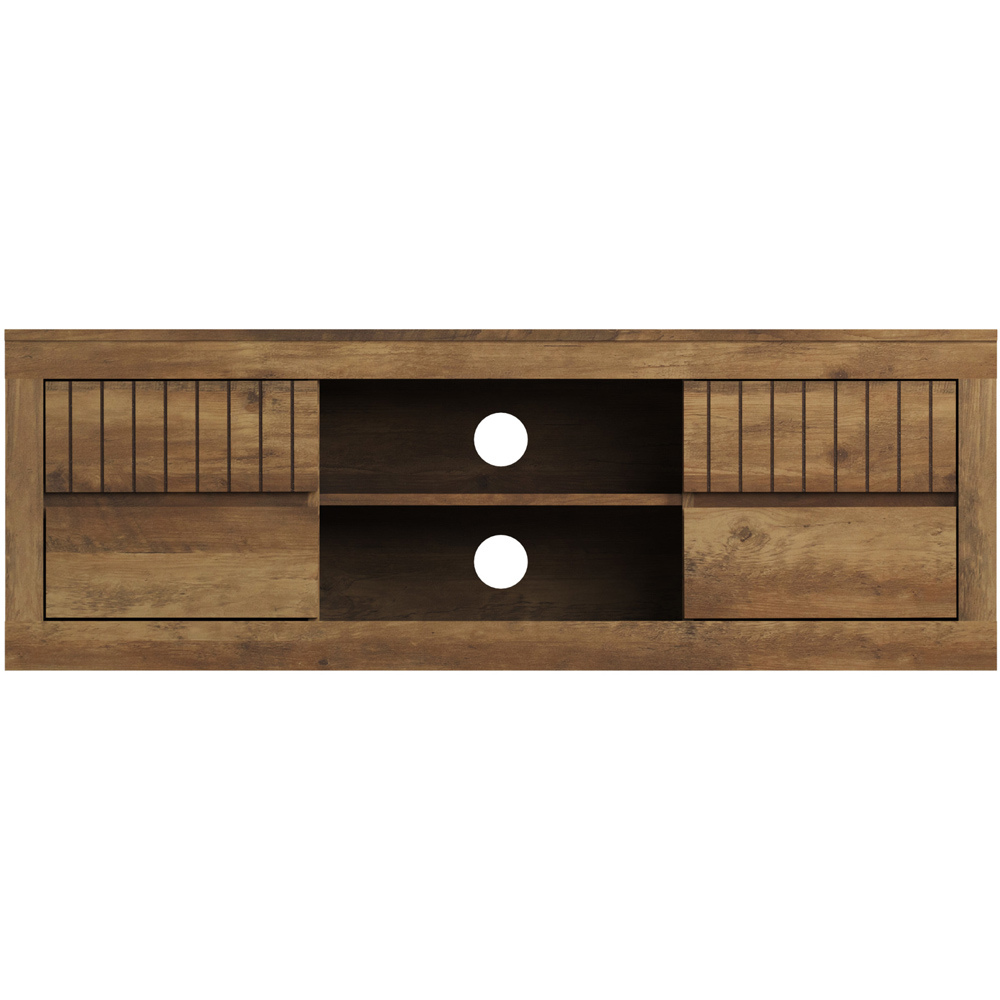 GFW Cartmel 4 Drawer 2 Shelf Knotty Oak TV Unit Image 2