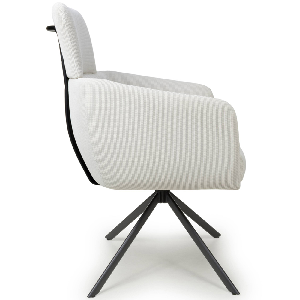 Polaris Set of 2 Corduroy White Swivel Chair Image 4