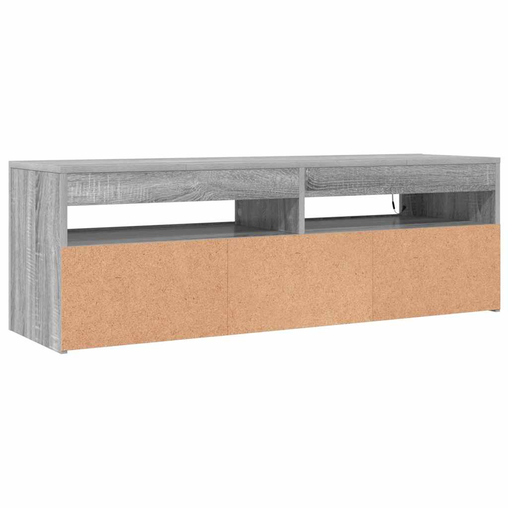 vidaXL 2 Door 2 Shelf Grey Sonoma TV Cabinet with RGB LED Lights Image 7