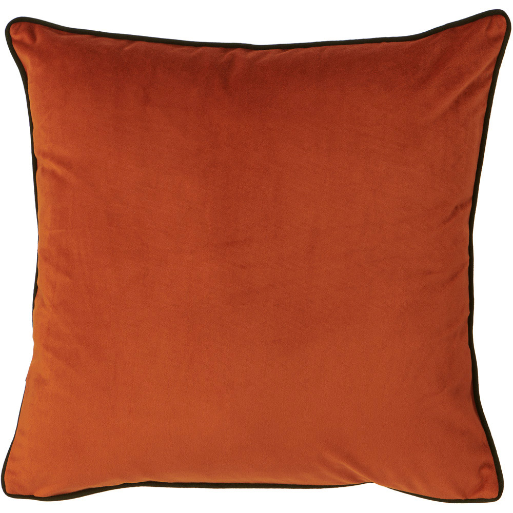 Wilko Velour Cushion Orange and Black Pipe 43 x 43cm Image 3