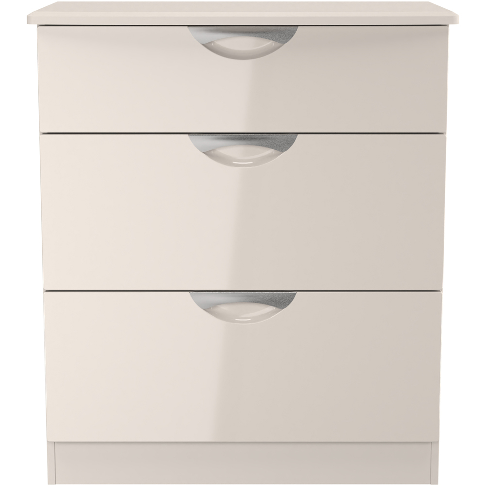 Crowndale Camden 3 Drawer Kashmir Gloss and Kashmir Deep Chest of Drawers Ready Assembled Image 3