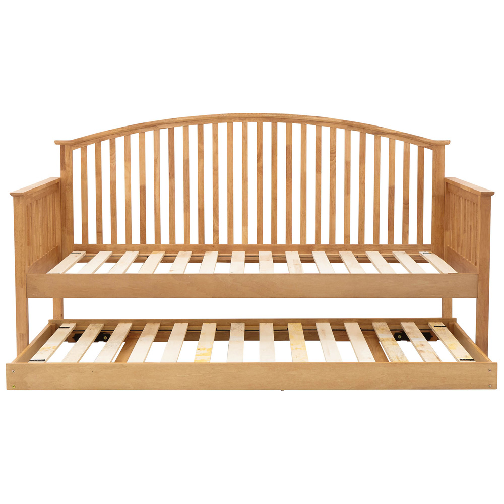 GFW Madrid Single Oak Wood Wooden Day Bed with Trundle Image 7