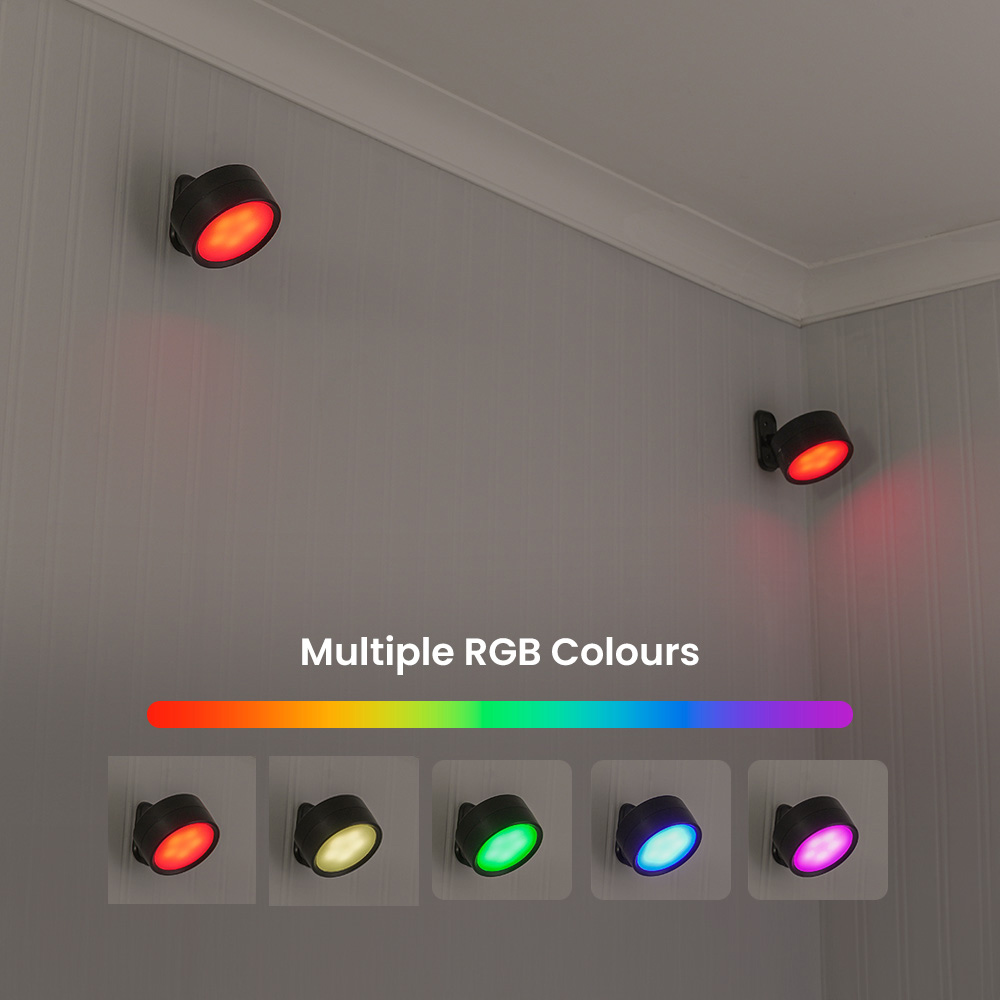 ValueLights Marshall Black Rechargeable Easy Fit 360 RGB Spotlight 2 Pack Image 7