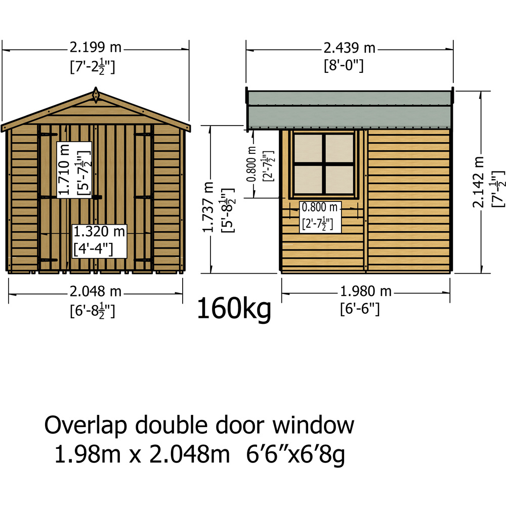 Shire 7 x 7ft Pressure Treated Overlap Apex Garden Shed Image 6