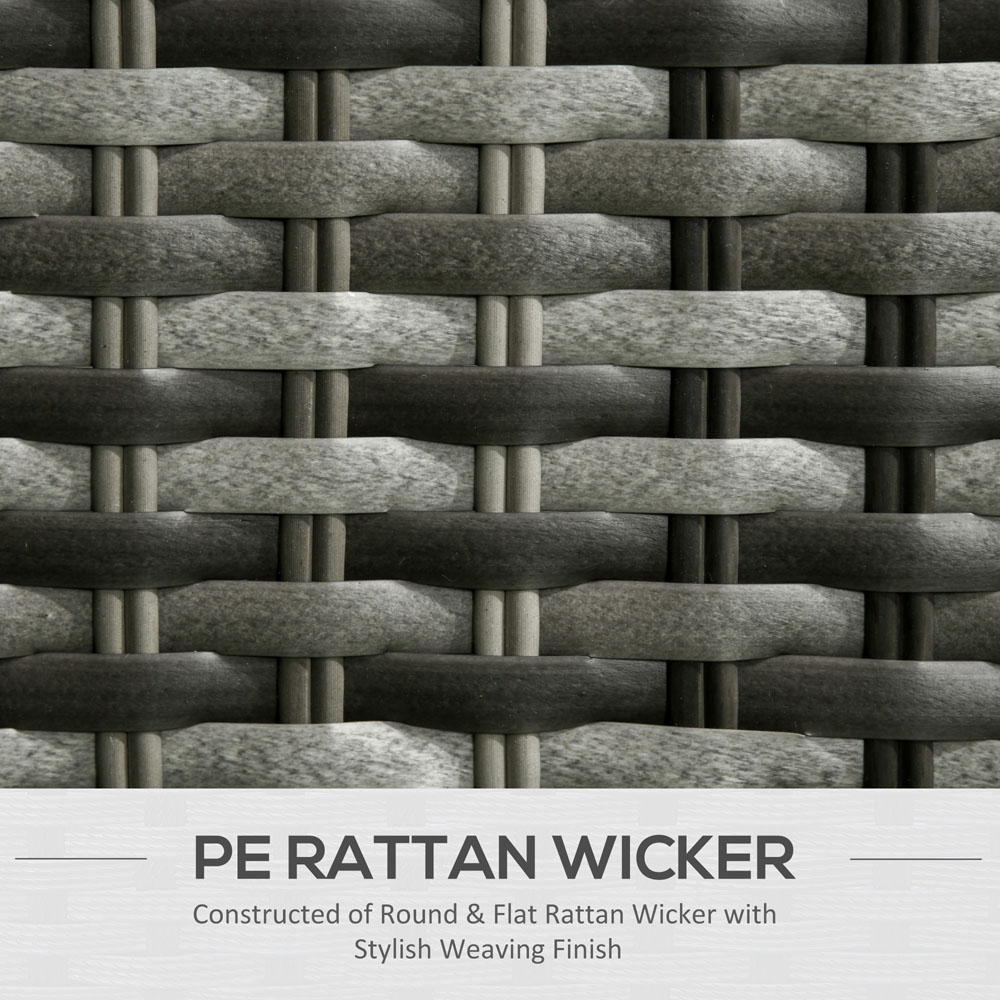 Outsunny 4pc PE Rattan Garden Set Grey Image 5