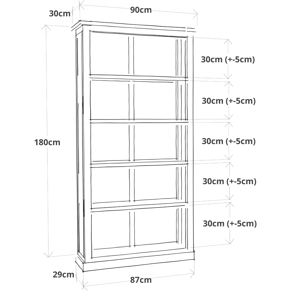 Cosenza 5 Shelf Off White Bookcase Image 8