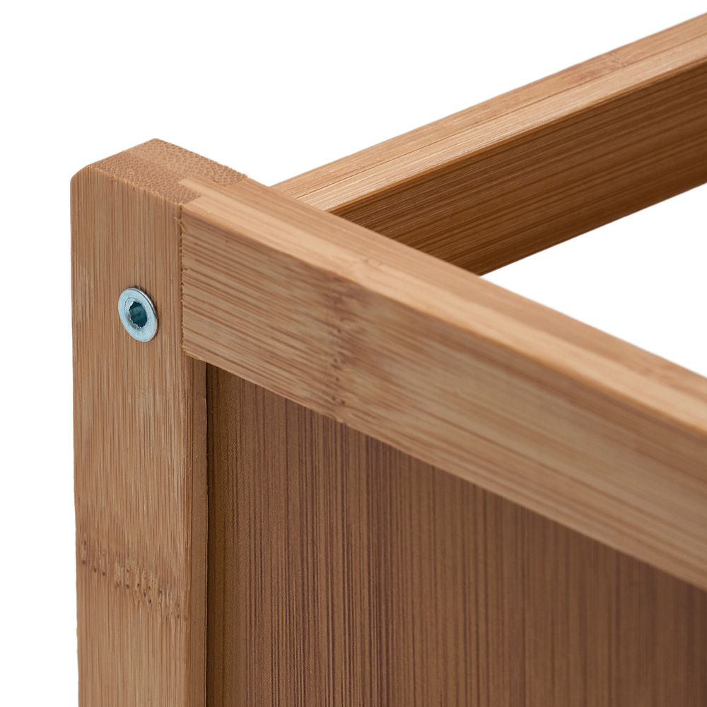Living and Home 2 Shelf Brown Bamboo Desktop Bookshelf with Guardrail ...