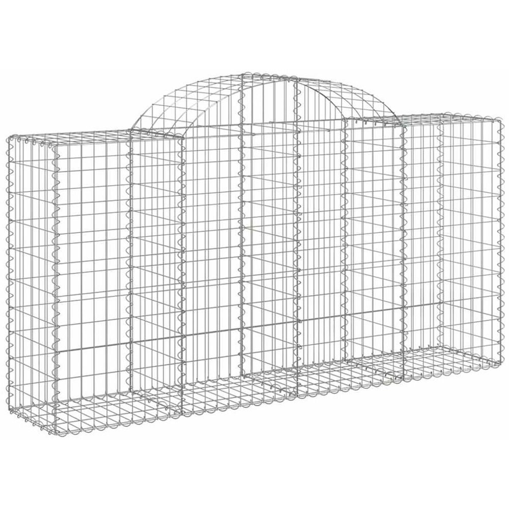 vidaXL Silver Galvanised Iron Arched Gabion Basket 200 x 50 x 100/120cm 18 Pack Image 1