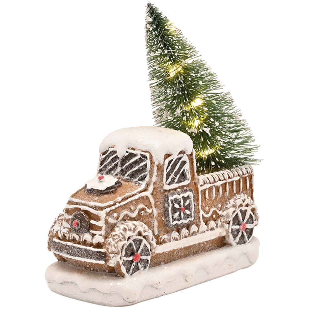 The Seasonal Gift Co. Santa and Friends Gingerbread Truck LED Christmas Decoration 14cm  Image 2