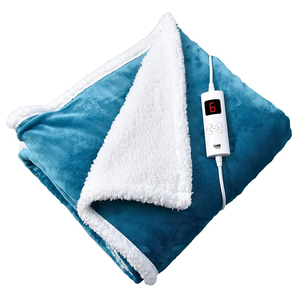 GlamHaus Light Blue Electric Throw Image 4