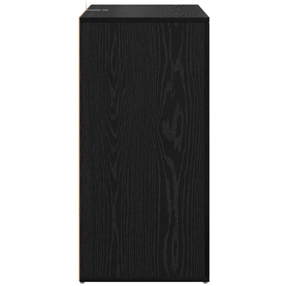 vidaXL Corona Single Door 4 Drawer Black Oak Sideboard Set of 2 Image 8