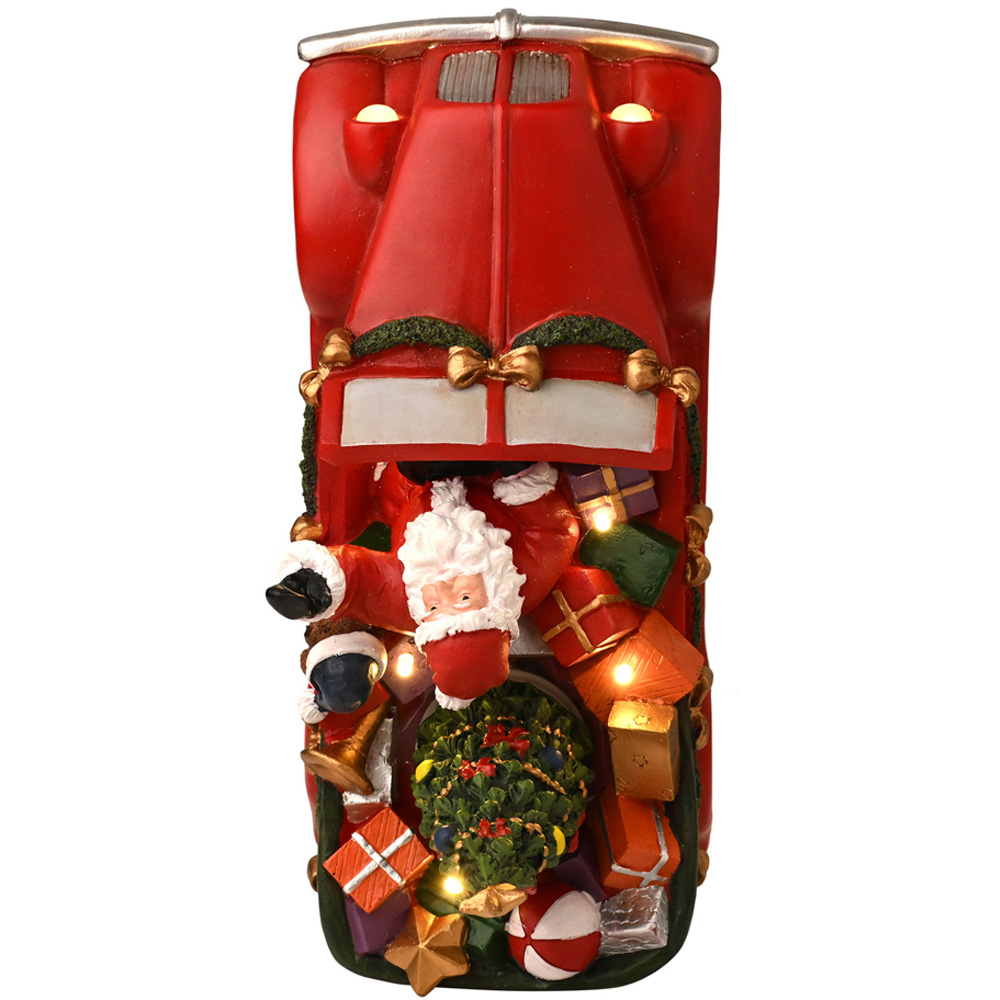 The Seasonal Gift Co Regal Tidings Light Up Santa Car with Rotating Tree Christmas Decoration 18cm Image 3