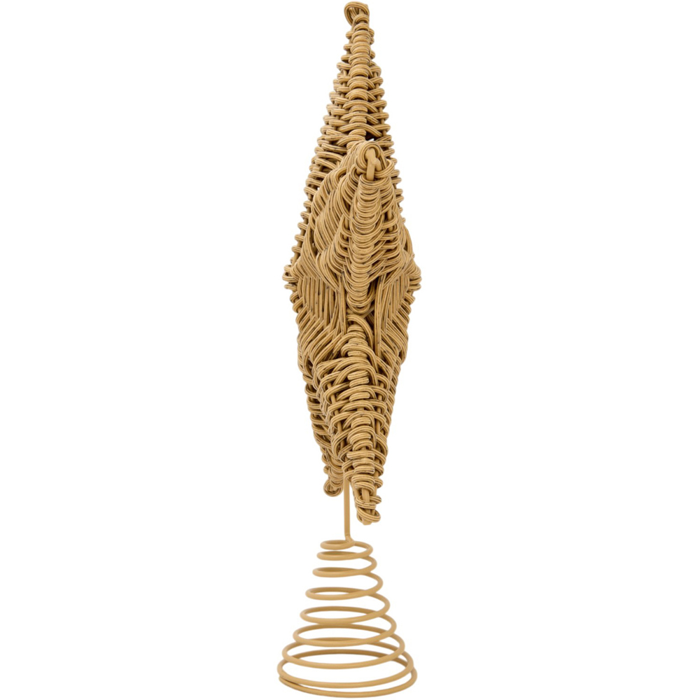 Rattan Star Christmas Tree Topper Natural Image 3