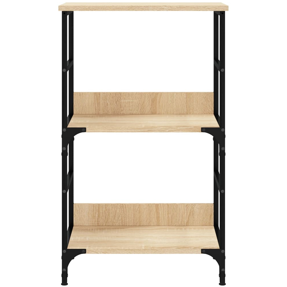 vidaXL 2 Shelf Sonoma Oak Wood and Steel Bookcase Image 4