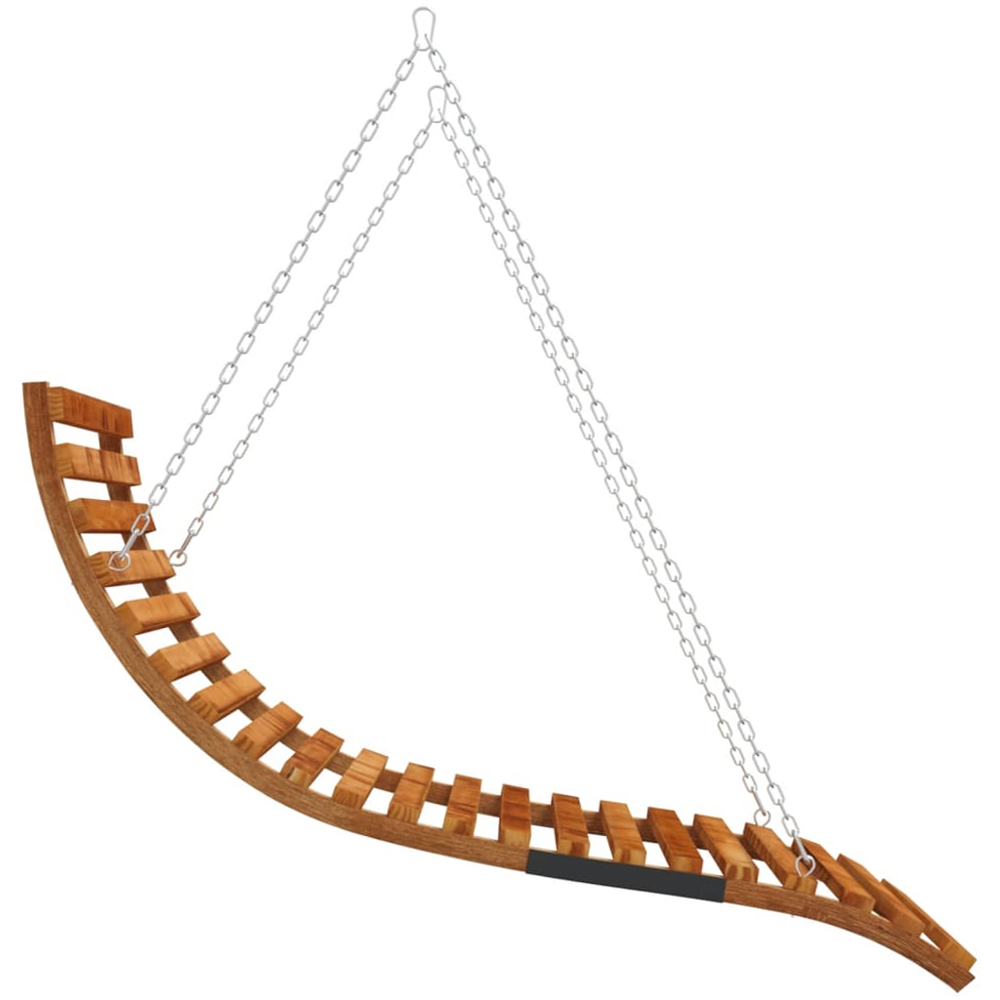 vidaXL Brown and Anthracite Solid Spruce Wood Swing Bed with Canopy Image 4