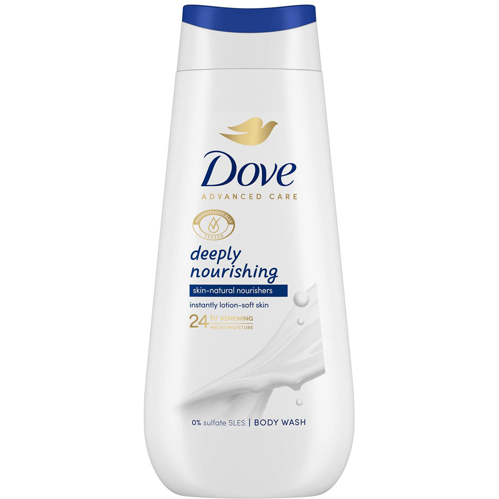 Dove Advanced Care Deeply Nourishing Body Wash 225ml 12 Pack Image 2