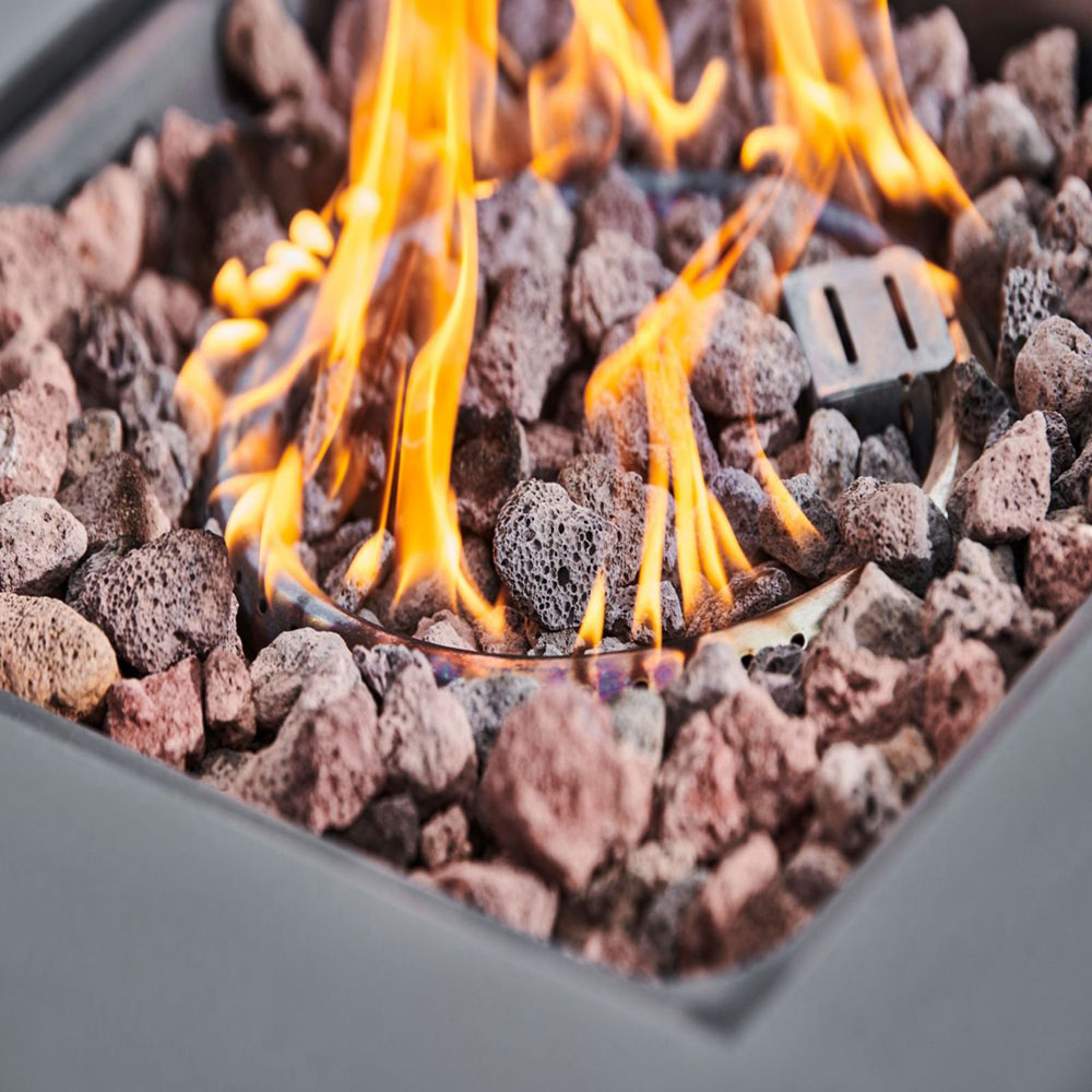 Teamson Home Textilene Metal and Propane Firepit with Lava Rock and Regulator Image 6