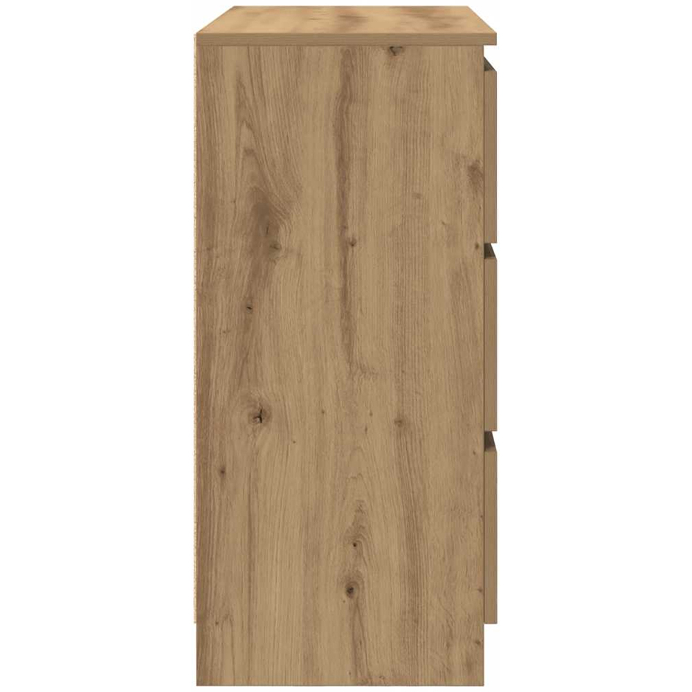 vidaXL 3 Drawer Artisan Oak Sideboard Image 7