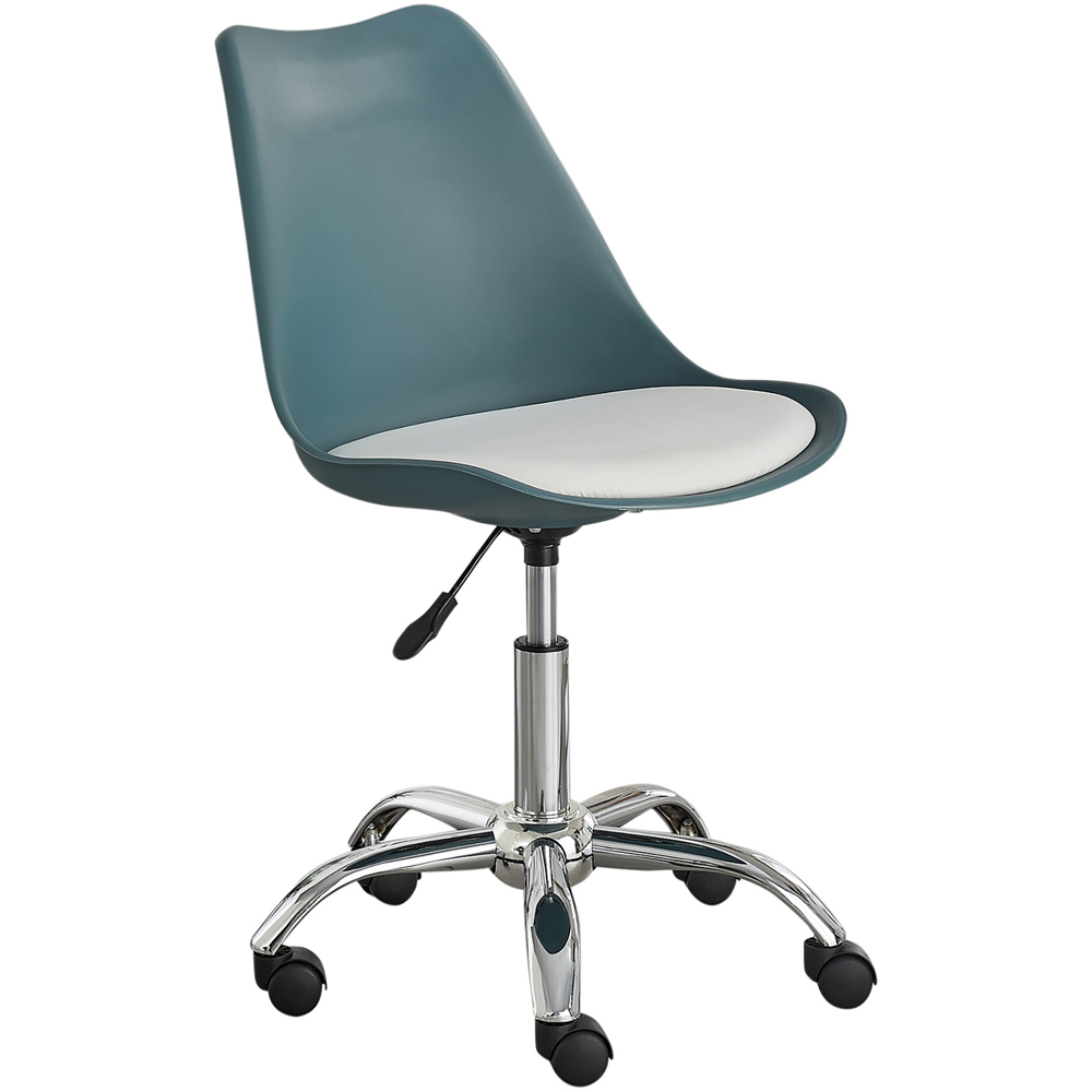 Furniturebox Otto Teal and White Laid Back Style Adjustable Height Chair Image 2