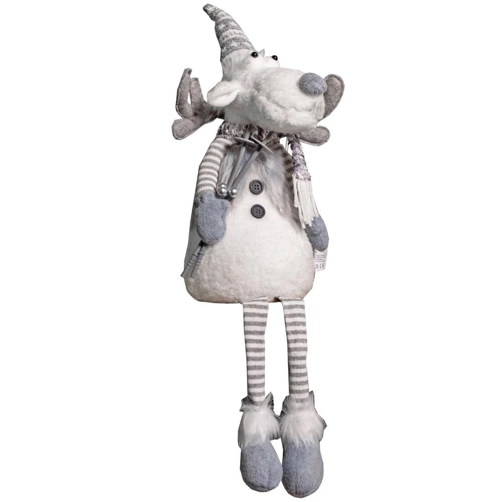 Samuel Alexander Light Up Grey Reindeer Christmas Decoration with Dangly Legs Image 1