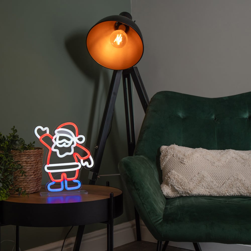 Samuel Alexander Multicolour LED Waving Santa Table Top Neon Sign 25 x 21cm Image 3